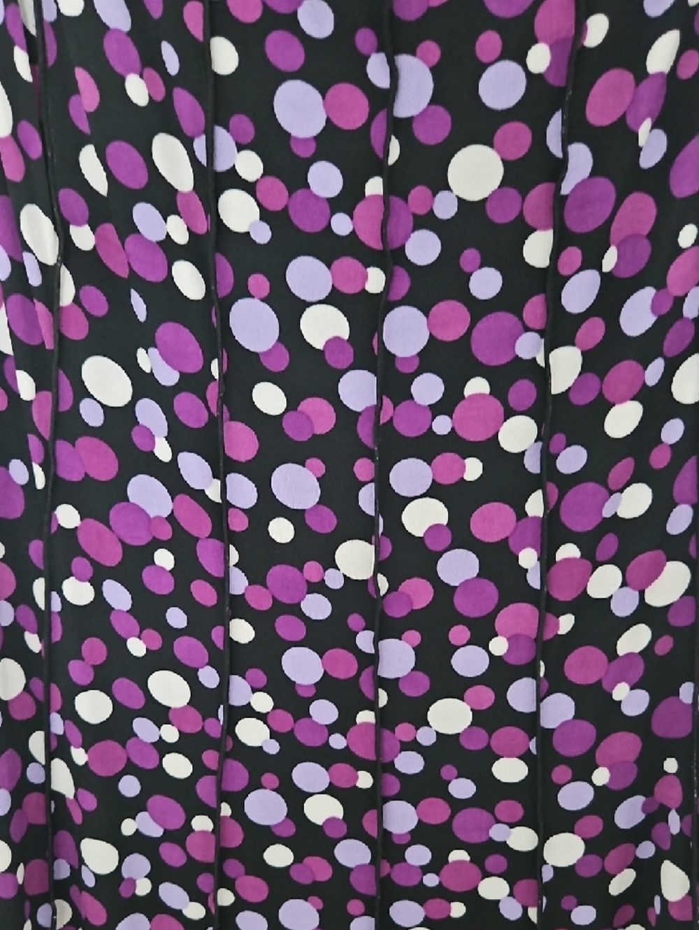 Studio I Purple Polka Dot Midi Dress with Black Trim - Picture 4 of 4